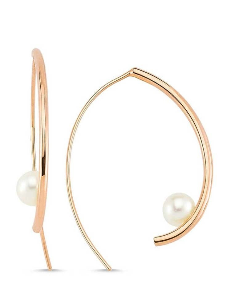 Yaf Sparkle, Pearl Hoop Earrings