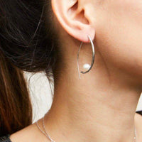 Yaf Sparkle, Pearl Hoop Earrings
