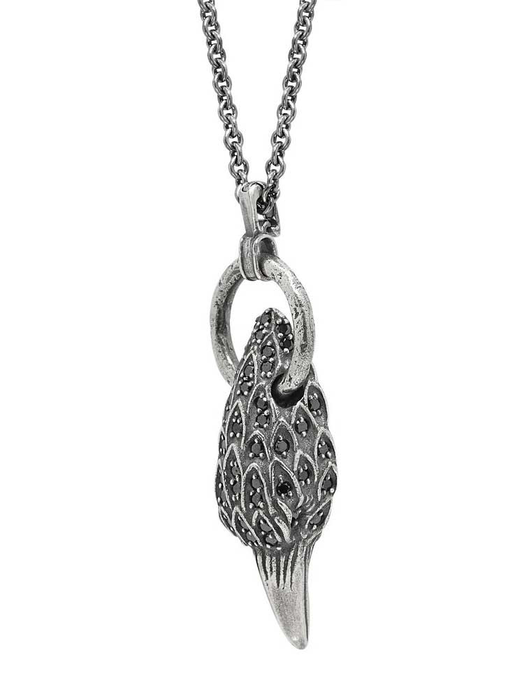 John Varvatos, Raven Necklace with Black Diamonds
