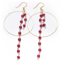 Yaf Sparkle, Gemstone Wire Hoop Earrings