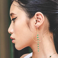 Yaf Sparkle, Gemstone Wire Hoop Earrings