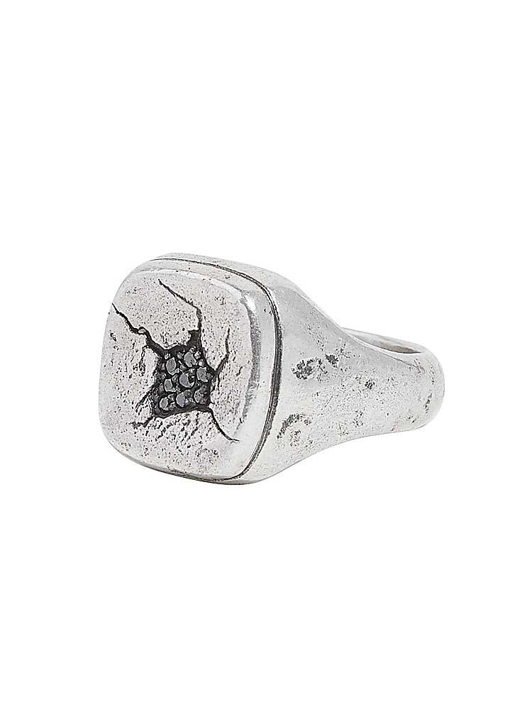 John Varvatos, Signet Ring with Black Diamonds