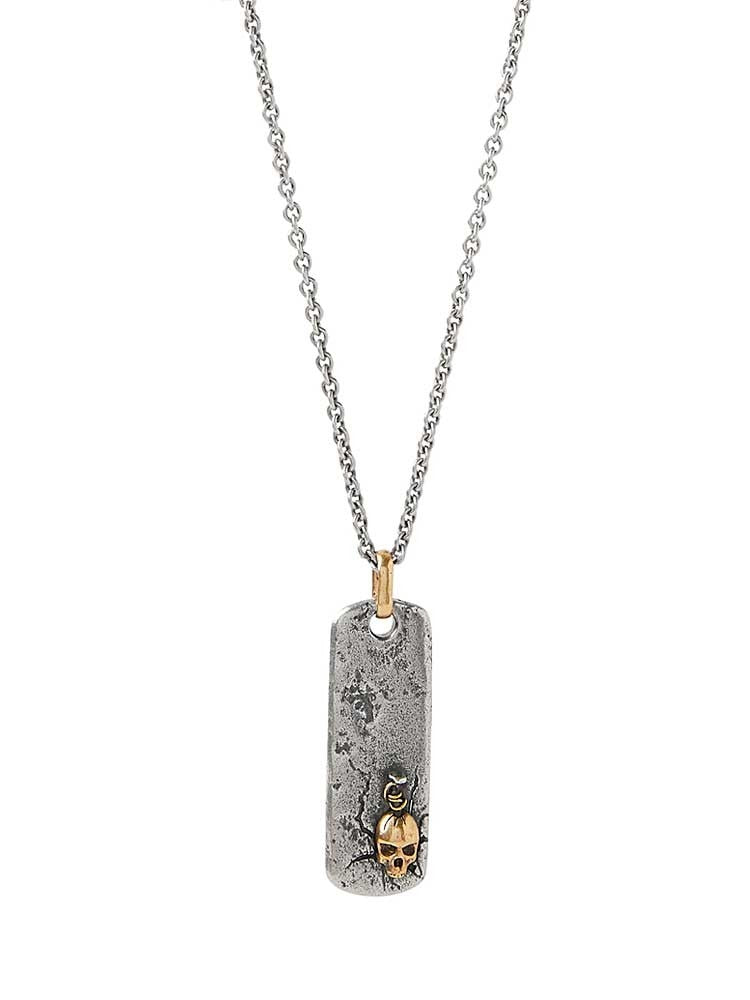 John Varvatos, Skull Dog Tag Necklace