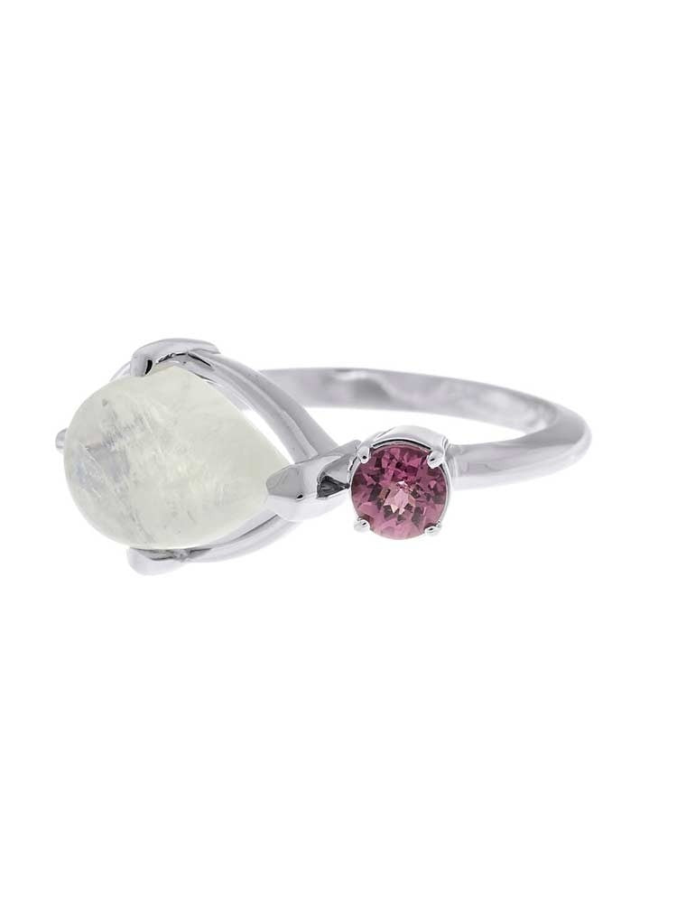 Sarah Michiko, Moonstone and Garnet Cluster Ring