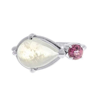 Sarah Michiko, Moonstone and Garnet Cluster Ring