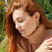 Yaf Sparkle, Statement Triple Circle Earrings