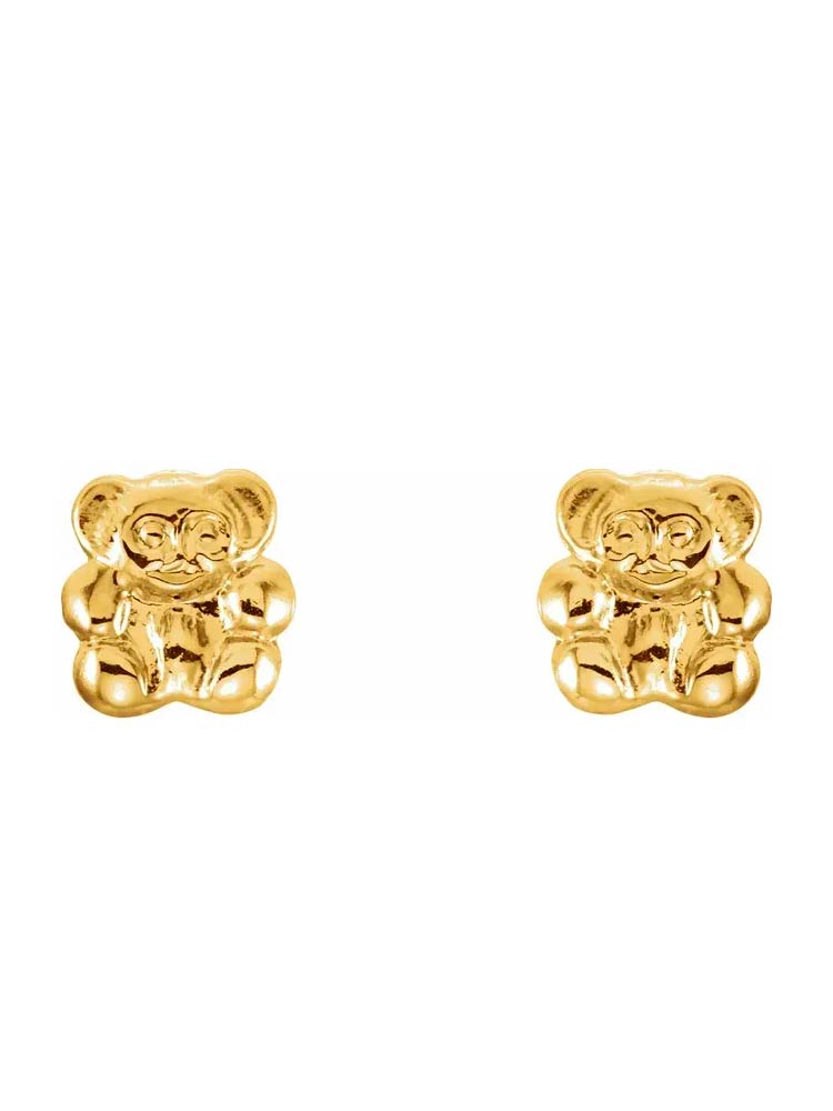 Yaf Sparkle, Teddy Bear Gold Earrings