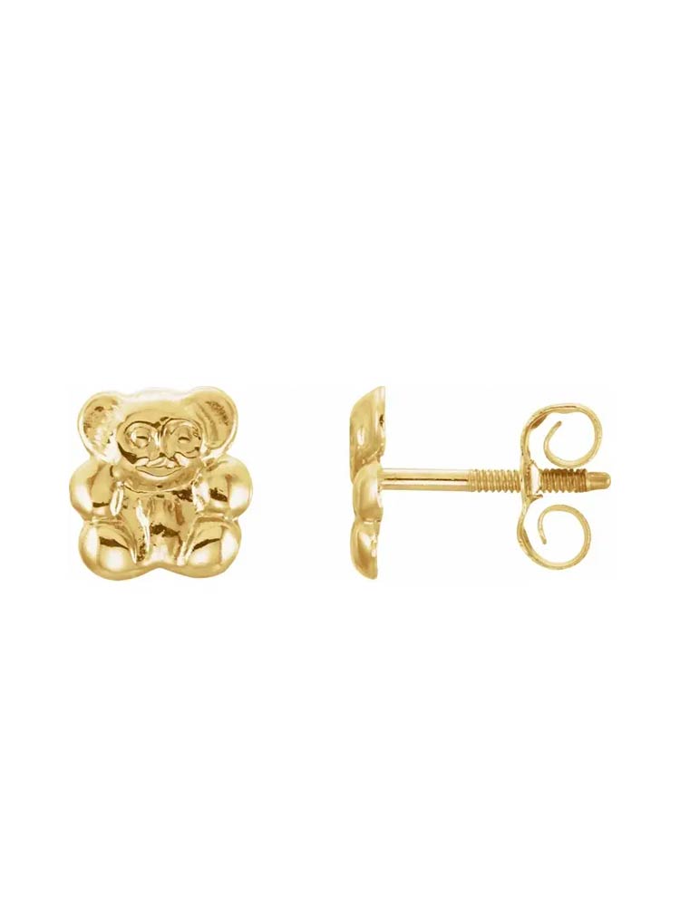 Yaf Sparkle, Teddy Bear Gold Earrings