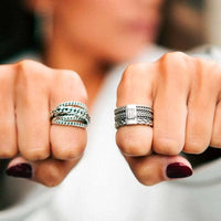 Buddha to Buddha, Triple Mini Silver Ring