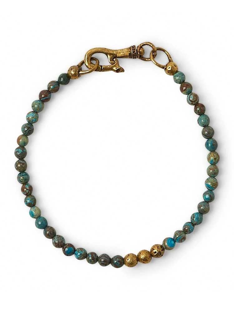 Turquoise Gold Small Beaded Bracelet