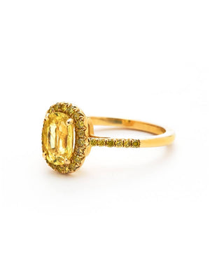 Sarah Michiko, Oval Yellow Sapphire Ring