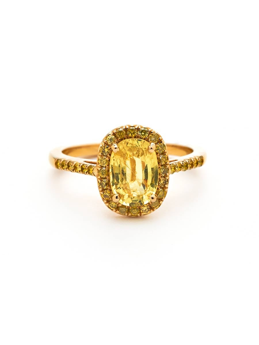 Sarah Michiko, Oval Yellow Sapphire Ring