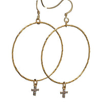 Yaf Sparkle, White Crystal Wire Hoop Earrings