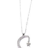 Yaf Sparkle, Moon and Star Necklace